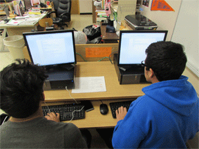 students using computers